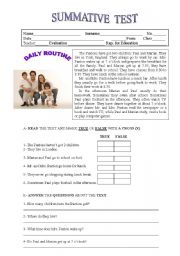 English Worksheet: Daily routine