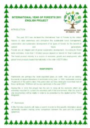 English Worksheet: International Year of the Forests