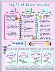 English Worksheet: LONG A  AND SHORT A SOUNDS