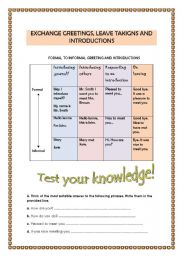 English Worksheet: Greetings and introductions