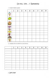 English Worksheet: Food Battleship - Do you like...?