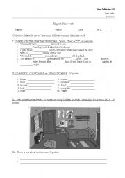 worksheet about there is-are countable uncuntable nouns