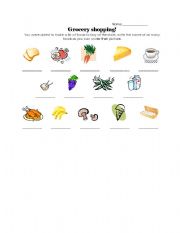 English Worksheet: Grocery Shopping