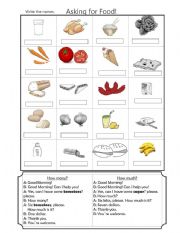 English Worksheet: Much and Many Roleplay