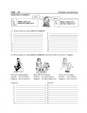 English Worksheet: Future Continuous / Future Progressive