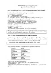 English Worksheet: Twilight: expanding vocabulary, using synonyms and prepositions.