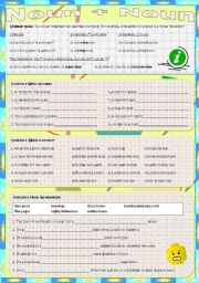 English Worksheet: Noun plus noun e.g. reception desk; washing machine; 2 page letter