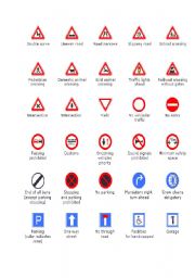 English Worksheet: traffic signs