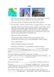 English Worksheet: Eat pray love Part 2 Italy