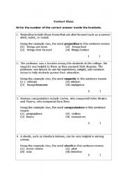 English worksheet: Context Clues