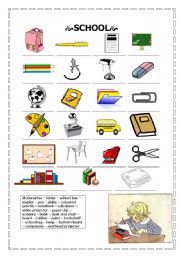 English Worksheet: school