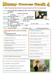 English Worksheet: Muzzy Comes Back 4 - 4 exercises - editable