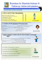 A case for Sherlock Holmes IX - Follow up. Exercises on active and passive.