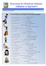 English Worksheet: Sherlock Holmes case XIII - Follow-up. Exercises on infinitive and ing-form