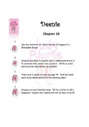 English Worksheet: Deenie Chapter 10 By Judy Blume