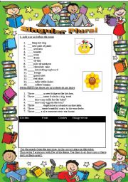 English Worksheet: Even More Singular Plural work