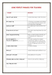 Phrases for TEACHERS