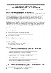 English Worksheet: activity for micro teaching