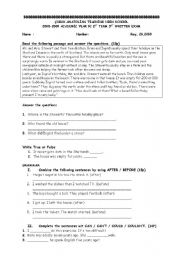 English worksheet: activity for micro teaching