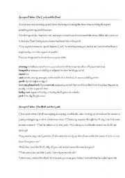 English Worksheet: Reading - Aesop Fables