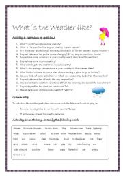 WHATS THE WEATHER LIKE? - Lesson Plan