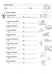 English Worksheet: do you like...? food 1