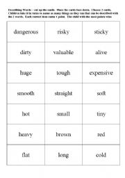 English Worksheet: Adjectives game level 2