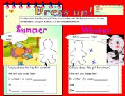 English Worksheet: Dress up for different weather