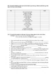 English Worksheet: Phrasal verbs exercices