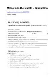 English Worksheet: Video Lesson: Malcom in the Middle (American School System)
