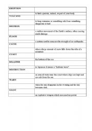 English Worksheet: volcano. test