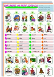 English Worksheet: SIMPLE PRESENT VS. PRESENT CONTINUOUS