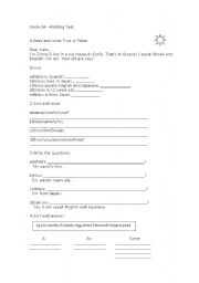 English Worksheet: Writting Test