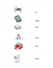 English Worksheet: EAT, DRINK, READ...