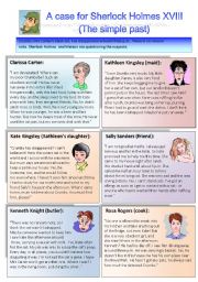English Worksheet: Sherlock Holmes case XVIII - The simple past