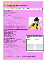 English Worksheet: Smile - Lily Alen song