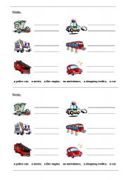 English worksheet: MEANS OF TRANSPORT