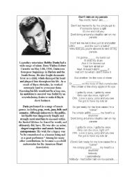 English worksheet: Bobby Darin Dont rain on my parade