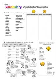 English Worksheet: useful vocabulary