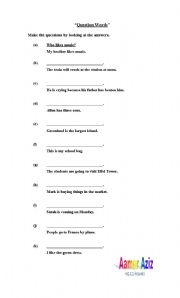English Worksheet: Question Words