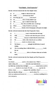 English Worksheet: Past Simple - Past Progressive