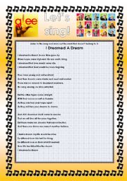 English Worksheet: GLEE SERIES  SONGS FOR CLASS! S01E19  FOUR SONGS  FULLY EDITABLE WITH KEY!