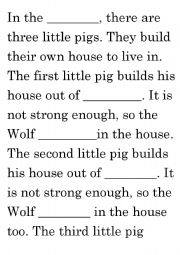 English Worksheet: little pigs