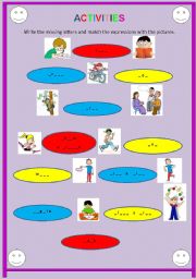 English worksheet: Activities