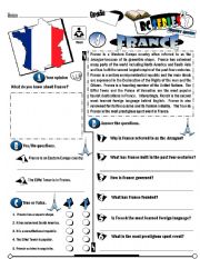 English Worksheet: RC Series_Level 01_Country Edition 04 France