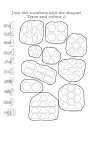 English Worksheet: Numbers and Shapes