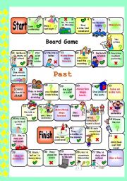 English Worksheet: PAST SIMPLE SET 3 . BOARD GAME # regular /irregular verbs # editable