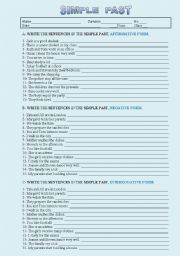 English Worksheet: Simple Past