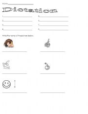 English Worksheet: Dictation Y