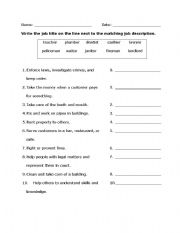 English Worksheet: Job Descriptions